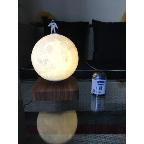 Globe Lune 3D En Lévitation Moonflight – Socle Bois Foncé – MagneticLand
