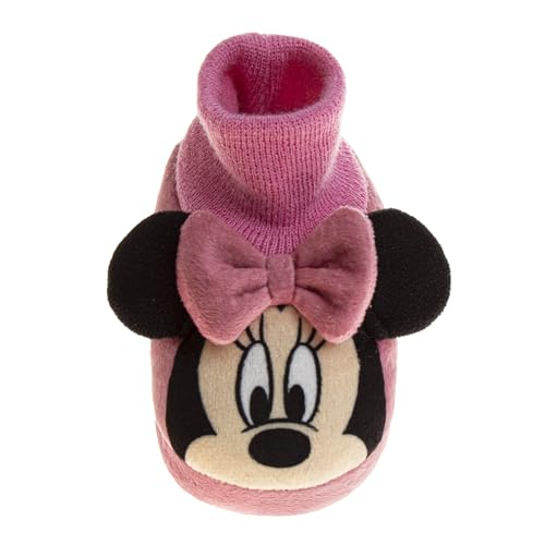 Disney Baby Shoes Mickey Minnie Winnie Newborn Shoe - First Steps Warm Sock Crib Slippers (Sizes: 2-4 Infant)3