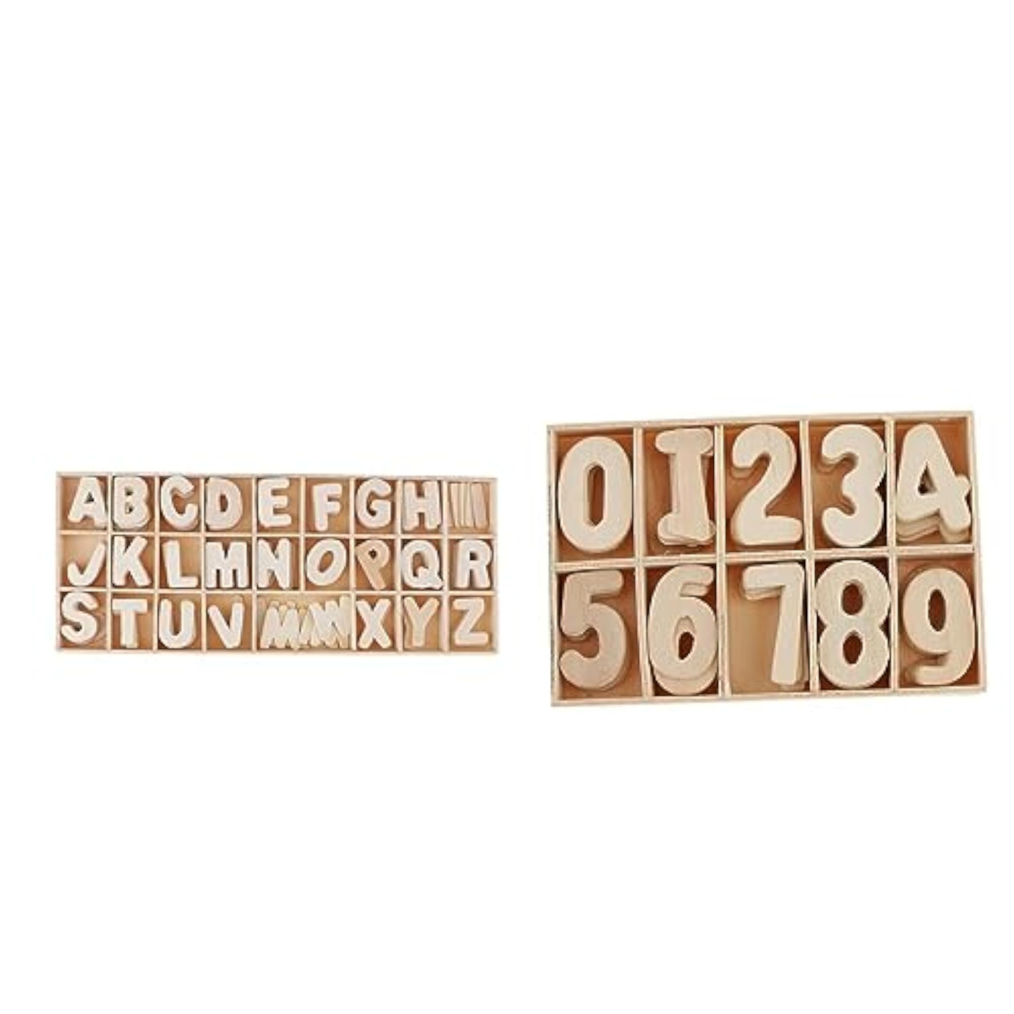 Wooden Numbers & Letters with Storage Tray for Kids Learning