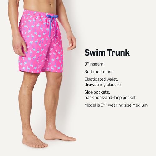 Image of Amazon Essentials Men's 9 inch Swim Trunks with Mesh Lining, Pockets, Drawstring Closure