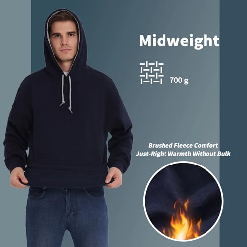 Two-Tone Men Pullover Hoodie – Soft Fleece Sweatshirts, Relaxed Fit with Contrast Hood4