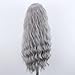 ELESTY Long Wavy Grey Hair Synthetic Lace Front Wig for Women Pree Part Loose Curly Glueless Lace Wig Natural Looking Heat Resistant Fiber Synthetic Lace Wig for Daily Cosplay Use