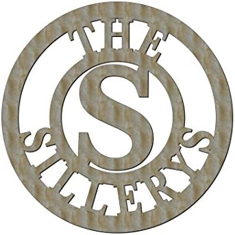 Unfinished Wood Name Monogram Double Circle Frame 17.5 diameter Door Hanger, Wall Decor, Name Sign, Personalized Your Name
