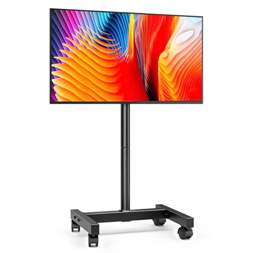 AX WABER Mobile TV Floor Stand for 13-50 inch LCD LED Flat/Curved Panel Screen TVs up to 77 lbs,...