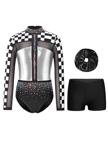Justaucorps gymnastique filles brillant unitards de ballet avec pierres