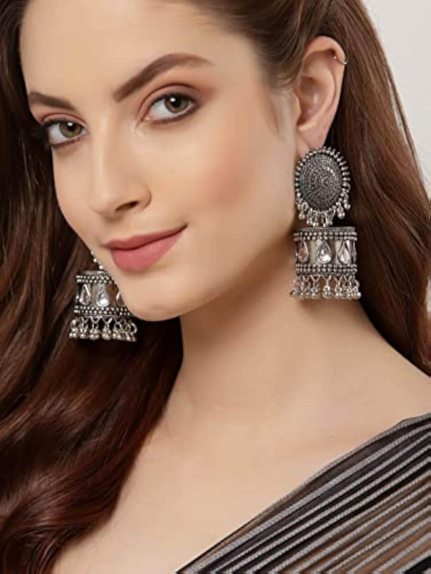 Stylish Oxidised Jhumka Earrings for Women