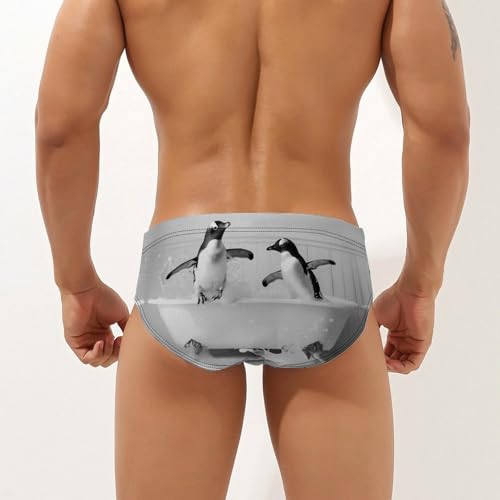 Two Penguins in Bathtub Novelty Men's Brief Swimwear Pants Swimming Trunks Beach Shorts Underwear2