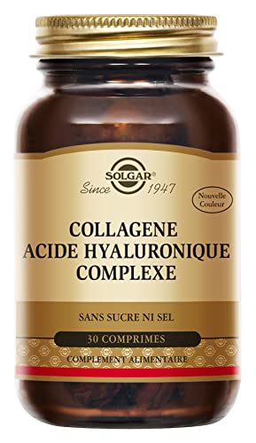 Solgar Collagène Acide Hyaluronique Complexe - Beauté de la peau - Rides et ridules - Avec Vitamine C et Chondroïtine - Complément Alimentaire - Flacon de 30 comprimés