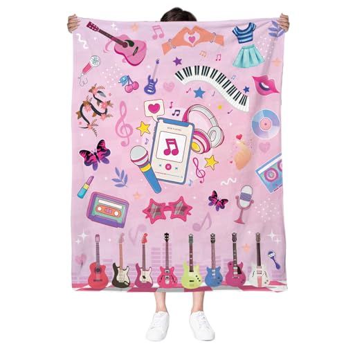 LARIAU Music Fans Blanket, Flannel Purple Blanket, Singer Gifts for Sofa Bedding Music Fans Party, Christmas Thanksgiving Singer Throw Beding 50"*60" Gifts for Women