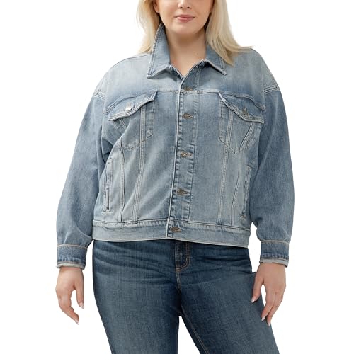 Veste en jean femme grande taille coupe confort veste denim bleu original