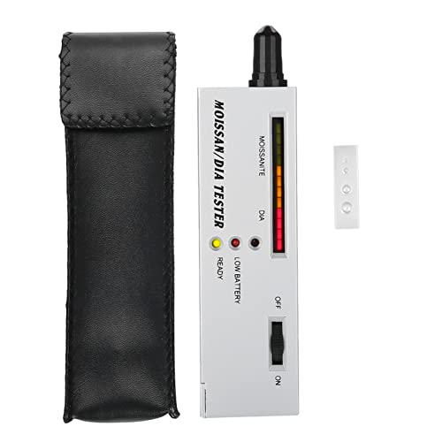 Professional Moissan LED Indicator Tester, Moissanites Detector Pen, Accurate Non Destructive Jewelry Testing Tool, Portable Size with Sensitive Probe and Low Battery Alarm