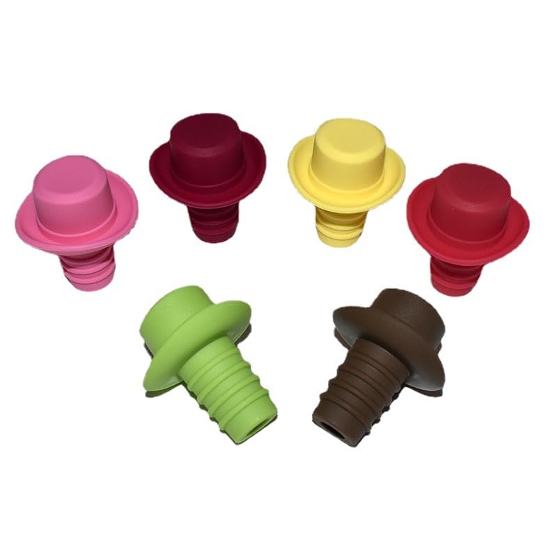 6 Pcs Silicone Bottle Caps Reusable Bottle Stopper Sealer Beer Saver Keep Wine Beer Fresh