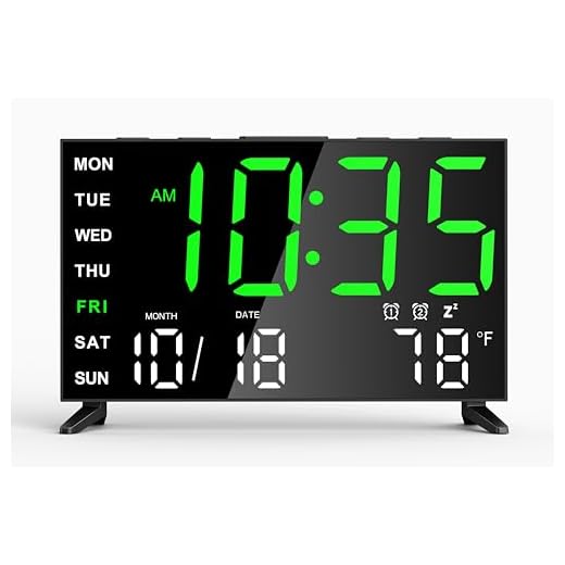Mirror Digital Loud Alarm Clock with with Date,Indoor Temperature,USB Charging product image
