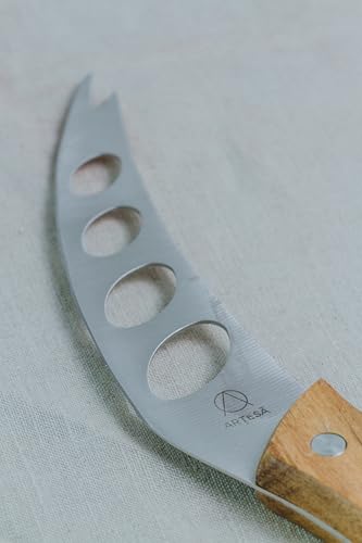 Artesà Cheese Knife Set with Acacia Wood Handles in Gift Box, Stainless Steel, 3 Pieces, Brown/Silver, 19 cm - Image 6