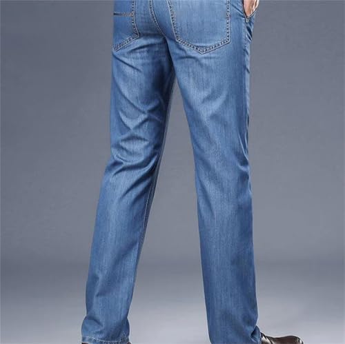 Men's Soft Jeans – Straight Denim Pants Business Work Casual Trousers Plus Size3