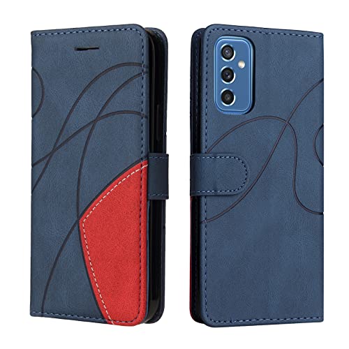 CXTcase Funda Cartera para Samsung Galaxy M52 5G Carcasa, FuncióN Kickstand Cubre con Galaxy M52 5G, Funda con Tapa Samsung Galaxy M52 5G, Funda Movil Carcasa PU Cuero, Azul