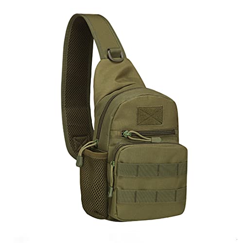 Bolso bandolera para hombre táctico militar Molle con porta botella verde od