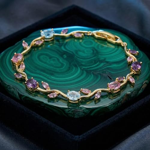 Image of MIRAYHA VIral Tulip Bracelet for Women | Bloom Floral Tulip With Crystal Stones For Women & Girls| Gift for Girlfriend & Wife|Romantic Floral Crystal | Cute Aesthetic Korean Jewellery