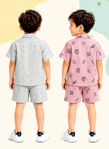 Image of 3BROS Baby Boys & Baby Girls Pure Cotton Clothing Set Casual Half Sleeves Shirt with Shorts Set For Boys & Girls