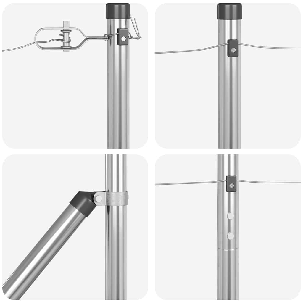 26 pali per recinzione in cemento, in acciaio verniciato a polvere, 2 x 185 cm, per giardino e terrazza, design moderno per limiti chiari in ambienti esterni