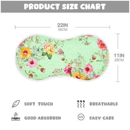 xigua Watercolor Flowers Baby Burp Cloths for Newborn Boys and Girls 4 Pack, Soft & Absorbent Cotton Baby Burp Cloth, Baby Washcloths, Newborn Towel, Burp Rags4
