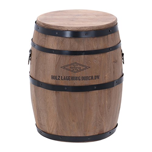 不二貿易 樽型スツール 高さ40cm 天然木 ブラウン 31882