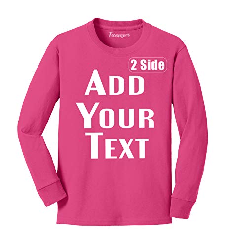 Custom Youth Long Sleeve Shirt Add Your Text Team Number Name Front Back Side