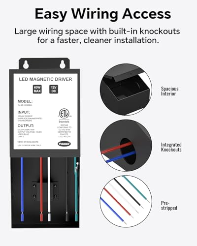 Image of LED Driver 12V 100W Magnetic Dimmable LED Transformer,Magnetic Power Supply 120VAC to 12VDC,Compatible with Lutron and Leviton Dimmers, for LED Strip Lights, Kitchen, Cabinet, ETL Listed