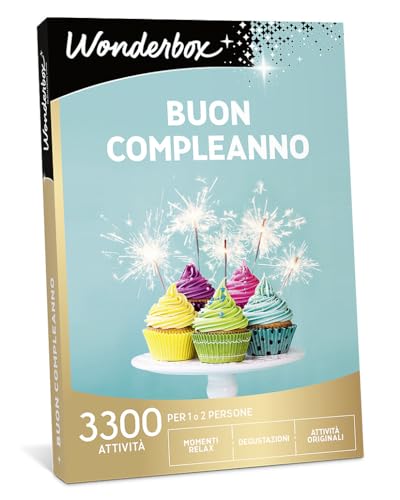 Wonderbox - Cofanetto Regalo - Buon Compleanno - 3300 attività - per 1 o 2 Persone - Cofanetto Regalo Donna o Uomo