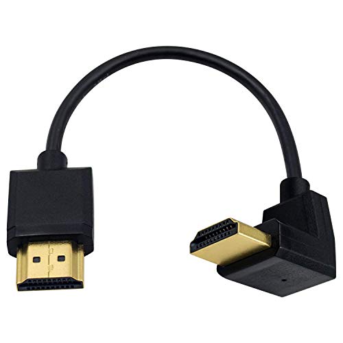 Duttek 4K 90 Degree HDMI Cable 6 Inch/15cm, Extremely Thin UP Angled HDMI Male to Male Cable for 3D and 4K Ultra HD TV Stick HDMI 2.0 Cord