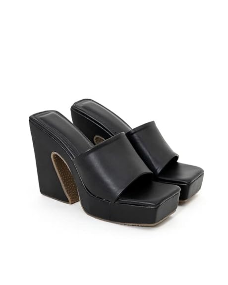 Littlebox Y2K Trendy Comfort Platform | Casual Synthetic Leather Sandals | Heels For Woman | Latest Stylish Design for Women | Open Toe Slide Footwear for All Occassions