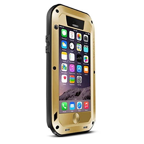 Love Mei Shockproof Waterproof Dust/Dirt/Snow Proof Aluminum Metal Gorilla Glass Protection Case Cover for Apple iPhone 6 Plus 5.5