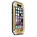 Love Mei Shockproof Waterproof Dust/Dirt/Snow Proof Aluminum Metal Gorilla Glass Protection Case Cover for Apple iPhone 6 Plus 5.5" Gold
