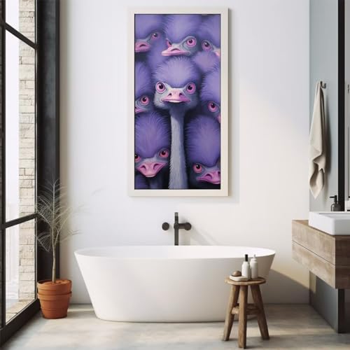 Diamond Painting Autruche Grand Format 170x85 cm pour Salon