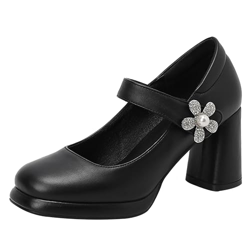 Zapatos merceditas de mujer con tacón ancho y puntera cuadrada modelo DP1071