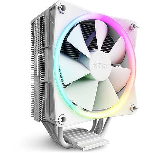 NZXT T120 RGB CPU Air Cooler - RC-TR120-W1 - Enfriador líquido de CPU - Tubos de cobre conductivos - Rodamientos dinámicos fluidos - Compatibilidad con AMD e Intel - Blanco