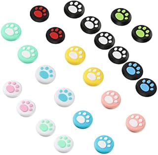 24pcs Switch Thumb Grip Caps,Silicone Analog Stick Covers Kawaii Joystick Caps Replacement Joycon Thumb Grip Covers Cat Paw Design Thumb Stick Grip Cap for Nintendo Switch & Lite (Radom Color)