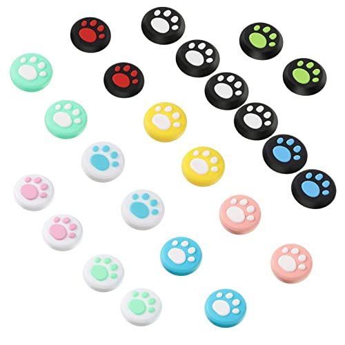24 Stücke Joystick Kappen, Thumbstick Kappen Grip Joystick Abdeckung Joystick Kappen Analog Stick Kappen Thumb Grip Caps Silikon Joycon Daumengriffkappen In Katzenpfoten für Controller