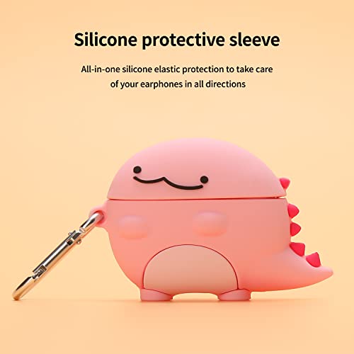 Image of Compatible with Airpods pro case，3D Cute Funny Silicone Skin Care Bottles Case Design, Accessories Key Chain Suitable for Fashion Girl Child Teen Boy Airpods pro Case (Pink Dragon pro)