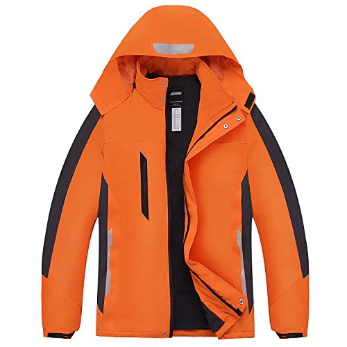 miiooper Men's Waterproof Outdoor Jackets 2020 Spring Windproof Hooded Mountain Fleece Outwear Rain