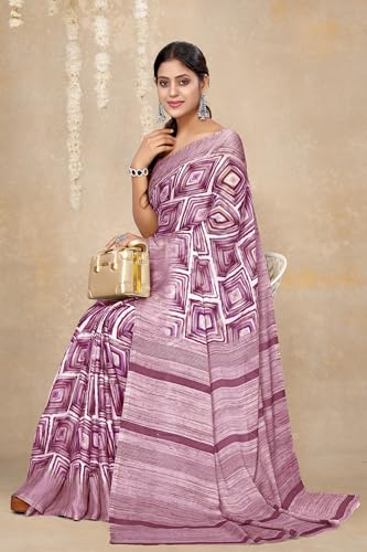 Image of MIRCHI FASHION Saree for Woman Chiffon Madhubani Print | Breathable Comfortable Printed Saree for Office and Regular Use (Available in 15 Designs)