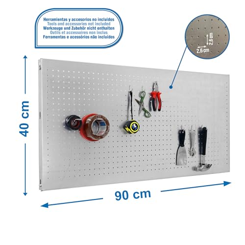 Panneau perforé porte-outils Simon Rack acier galvanisé 900x400 mm d'atelier