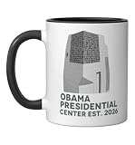 Barack Obama Presidential Center 2026 Ceramic Mug, Black/White, 11oz
