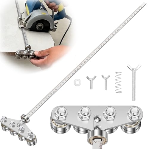 Circular Saw Guide Rail, Positioning Calipers for Circular Saw, Stainless Steel Rip Cut Circular Saw Guide, Adjustable Guide Rail for Woodworking Positioning Cutting (Four axis 50cm)