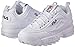 Fila Men's Strada Disruptor fashion sneakers, White/White/White, 8.5 US