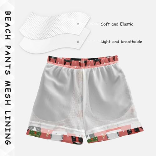 Christmas Kittens Boys Swim Trunks Toddler Beach Board Shorts Quick Dry Kids Swimwear Bathing Suits M3