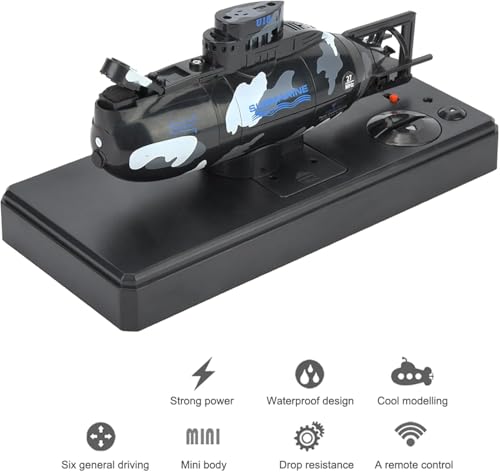 U-Boot-Spielzeug, Mini-Simulation Military Remote Control 6-Kanal-U-Boot für Kinder über 8 Jahre alt(Schwarz)