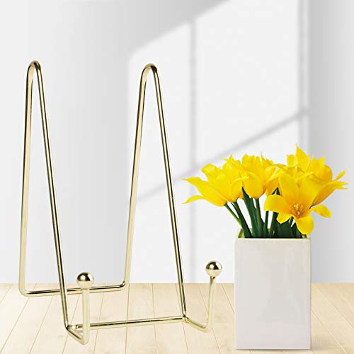 image for Dnvkict 2 Pack Display Stands Holders, Gold Iron Easel Plate Holder Di