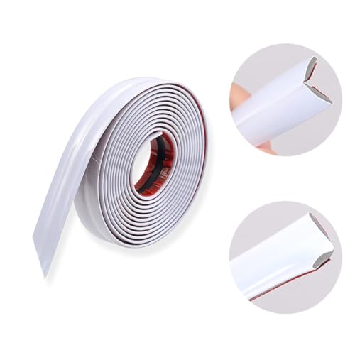Moldura flexible de 10 pies, moldura de techo, despegar y pegar, protectores de esquina para pared, tira de calafateo autoadhesiva para sala de estar, dormitorio, cocina, baño (blanco)