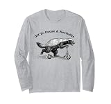 Off to Cause A Kerfuffle Funny Honey Badger On Kick Scooter Long Sleeve T-Shirt